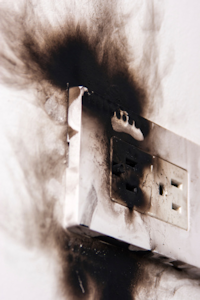 Overloading leads to overheating of circuit components (including wires) and may cause a fire. Credit: OSHAcademy Occupational Safety and Health Training